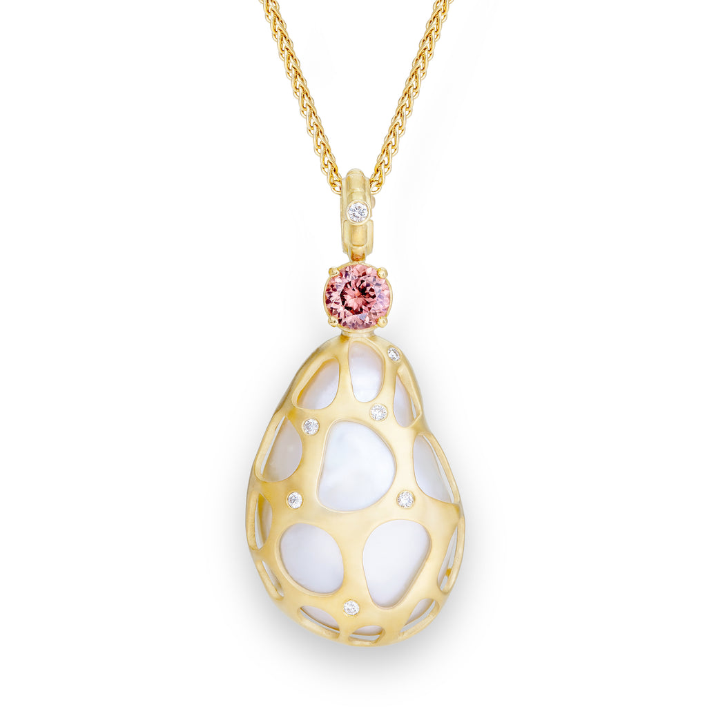 Baroque Pearl & Pink Zircon Necklace