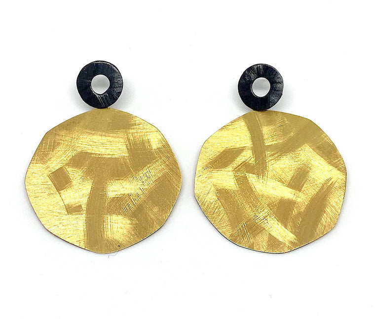 Sterling Silver Gold Plated and Oxidized Earrings