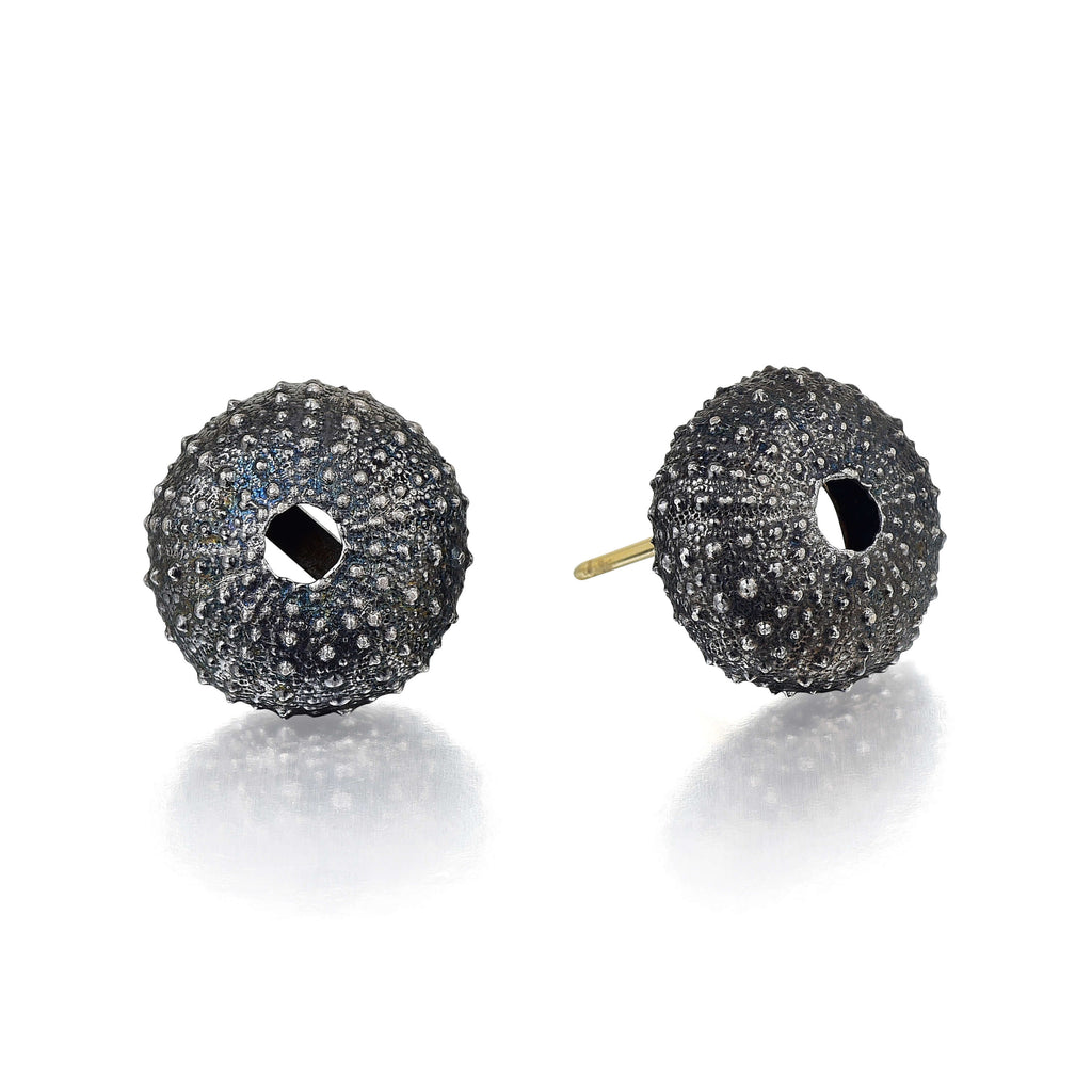 Silver Sea Urchin Stud Earrings