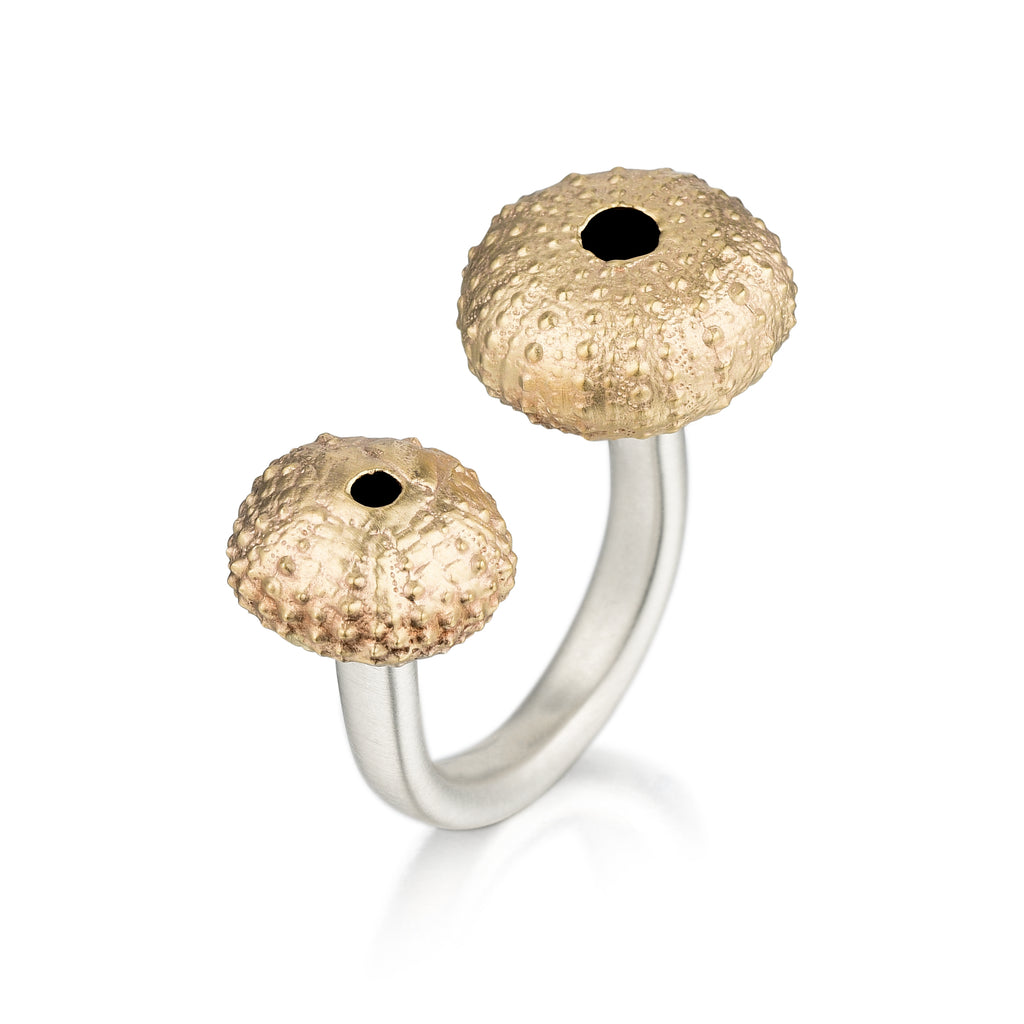 Gold & Silver Double Sea Urchin Ring