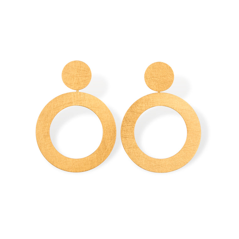 Textured Silver Gold Plated Earrings